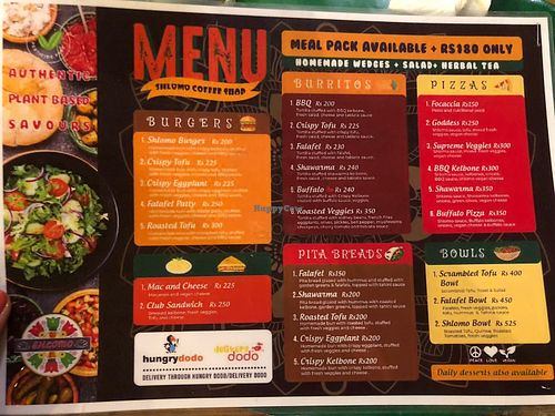 Main menu Nov 22  at Shlomo in Grand Baie