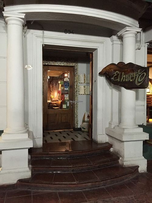 Main entrance at El Huerto in Santiago