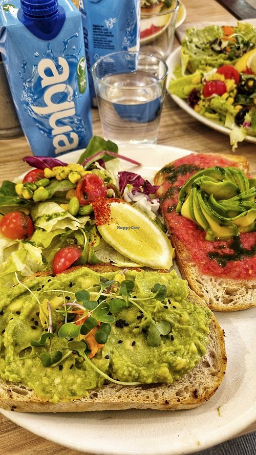 Avo bread with salad (okay but a bit bland) at Brunchit in Malaga