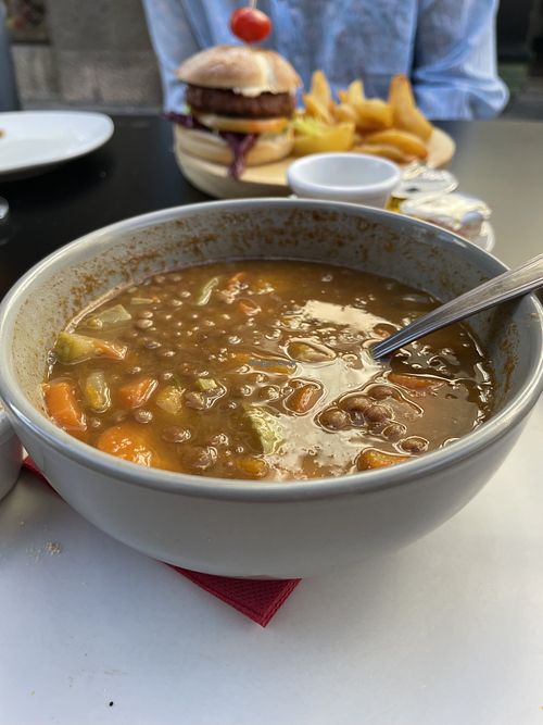 lentil soup  at Las Cremas De Souza in Gran Canaria