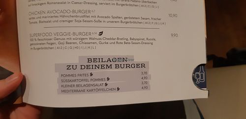 Vegetarian burger option at ALEX in Dusseldorf