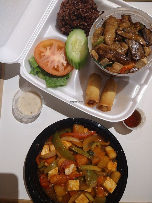 PET and sweet and sour tofu at Urban Vegan - Lake View in Chicago