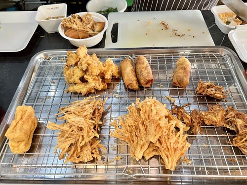 Gut Green - fried vegetables selection  #Veganuary at Gut Green Vegan Food กัตกรีน วีแก้น ฟู้ด in Bangkok