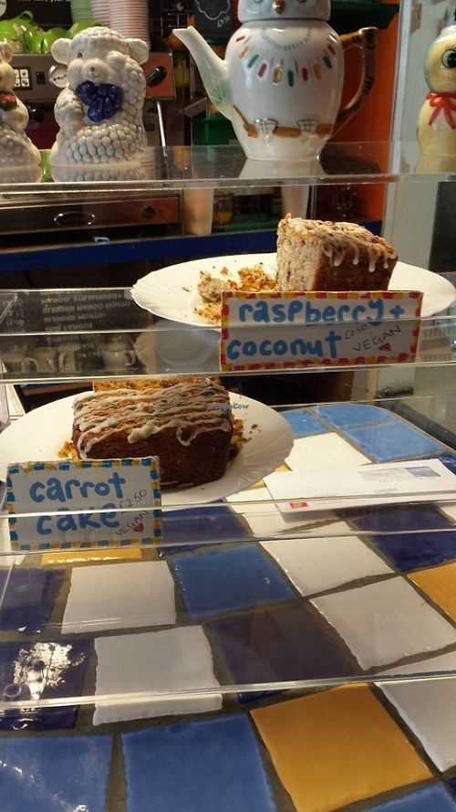Vegan cake selection at The Beached Lamb Cafe in Newquay