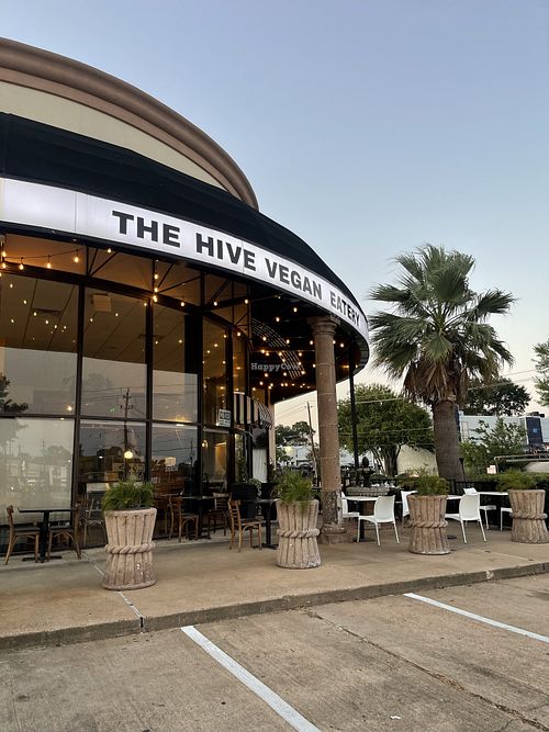 Outside  at the hive vegan eatery in Houston