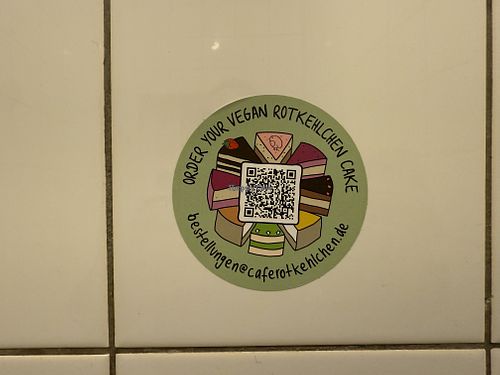 sticker  at Café Rotkehlchen - Merowingerstraße in Cologne