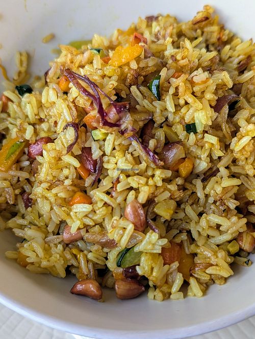 Mango peanut Fried rice at The Plants in Zanzibar