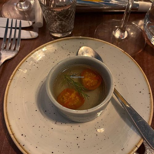 Invisible tomatoe soup   at Kitchen Danilo in Bridgwater