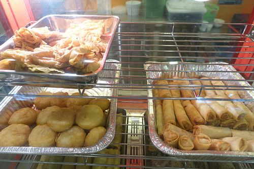 fried spring rolls, yam and etc at Happy Life 喜悦人生 in East Singapore