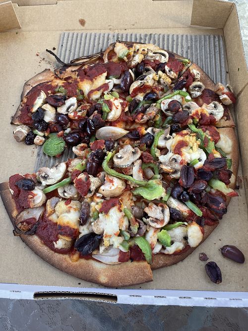 Vegetarian pizza  at Bonnie and Clydes in Horsham