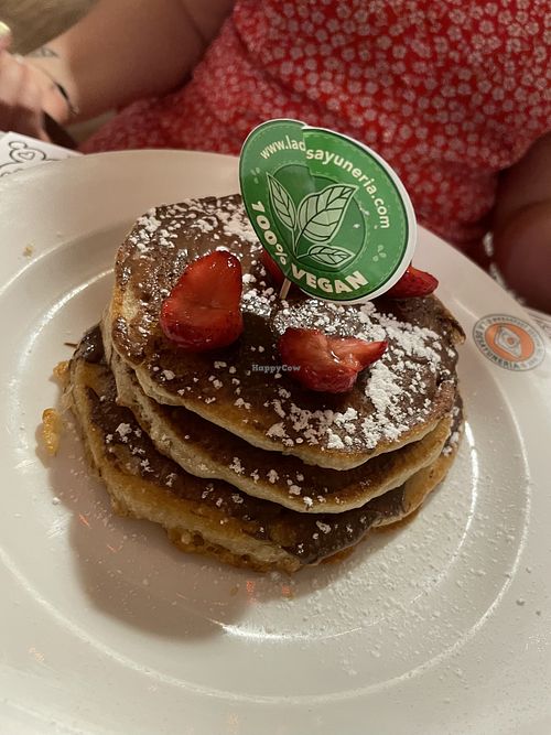 Las vegans pancakes   at La Desayunería in Barcelona