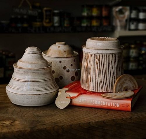 Fermentation pots at Barra Organics in Sheffield