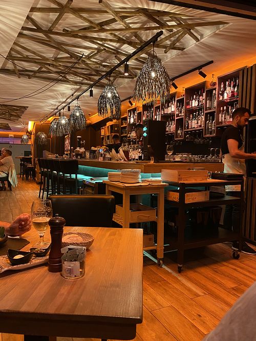 Interior of upper floor of restaurant .  at Mirlo La Caleta in Tenerife