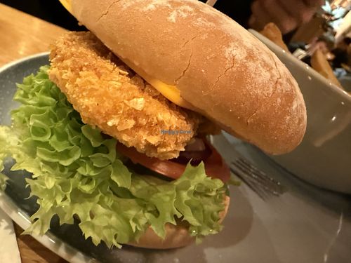 burger 'chicken' #Veganuary at Hans im Glück in Ulm