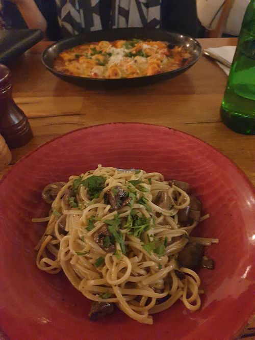 Mushroom linguine: nice mushrooms, good creaminess, bit bland at Rococo in Point Cook