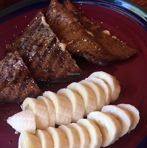 French Toast with Bananas at Chaco Canyon Organic Cafe - West in Seattle