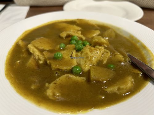 Chicken and curry sauce  at Vegan Planet in North West London