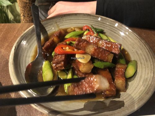 This asparagus dish was super tasty!  at Vegan Planet in North West London