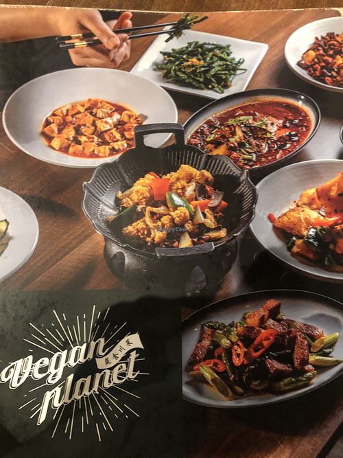 The menu   at Vegan Planet in North West London