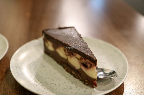 chocolate cake at Vegan Planet in North West London