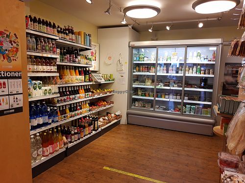 Refrigerated section at Müller Reformhaus in Zug