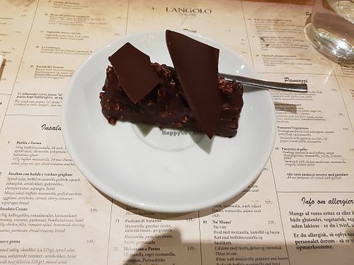 Amazing dessert with chocolaty mousse and biscuit-y filling at L'angolo Italiano in Vejle