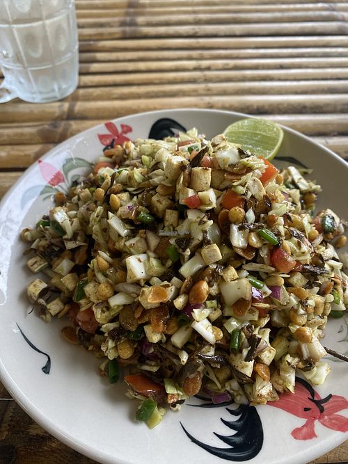 Tea leaf salad with tofu   at K.C. Kitchen in Koh Phangan
