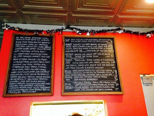 Specials board
 at Fiction Kitchen in Raleigh