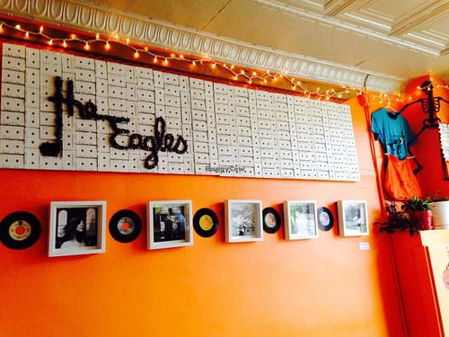 A wall at Fiction Kitchen in Raleigh