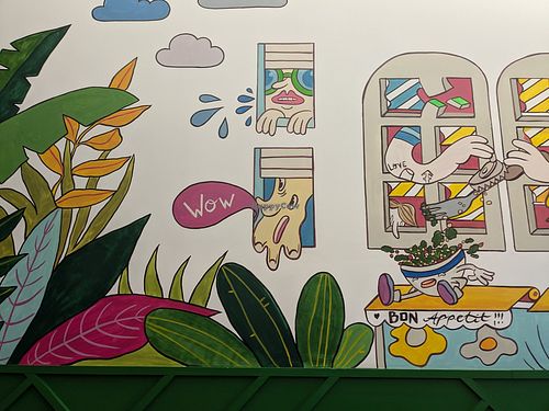 Wall art at Ropogó in Budapest