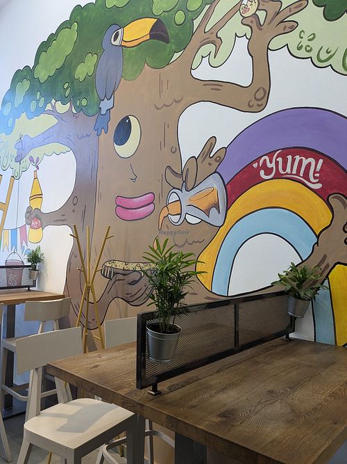 Wall art at Ropogó in Budapest