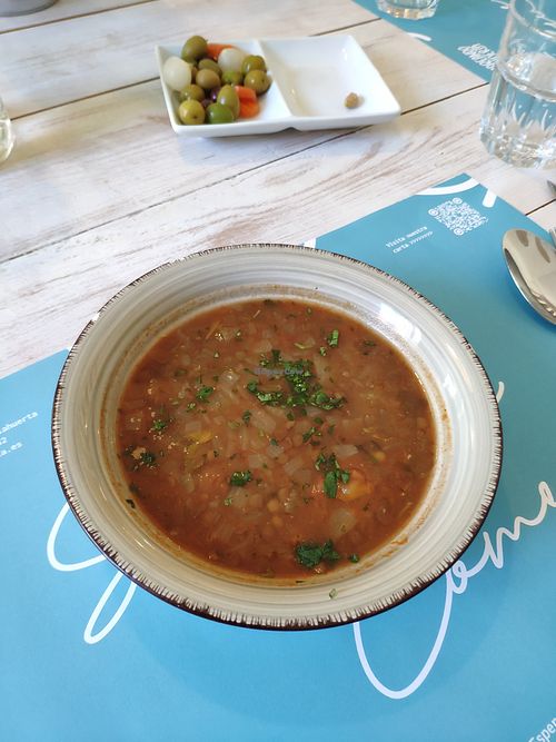 Soup of the day at Mareando la Huerta in Alicante