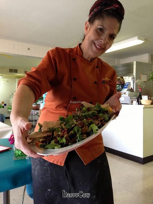 Chef Mayra and on-the-spot creation... at Pura Vida Bakery and Bystro in Las Vegas