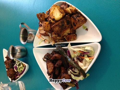 Vegan sausage and country potatoes at Pura Vida Bakery and Bystro in Las Vegas