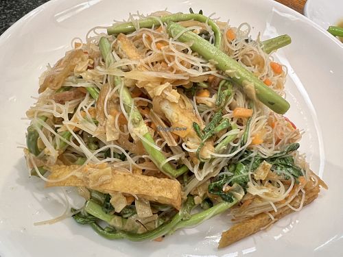 Stir fried rice noodles with tofu & water mimosa หมี่ผัดกระเฉด  at Hua Seng Hong ฮั่วเซ่งฮง 和成豐 - Paradise Park in Bangkok