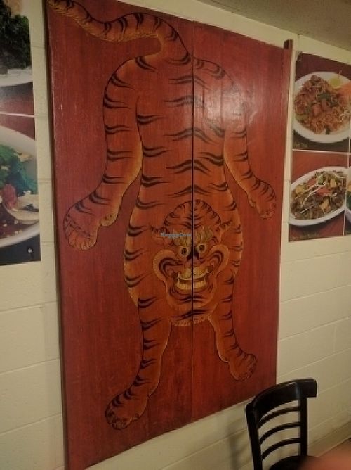 cool looking tiger interior design at The Vegan Joint in Woodland Hills