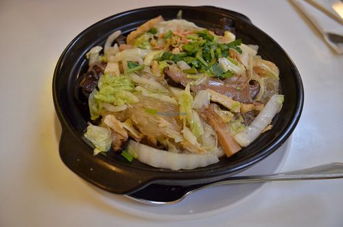 Claypot rice with vermicelli, mushrooms, fungus, cabbage. at Loving Hut - Sunset District in San Francisco