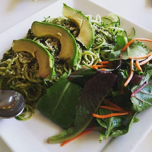 Zucchini noodles with hemp dressing at Loving Hut - Sunset District in San Francisco