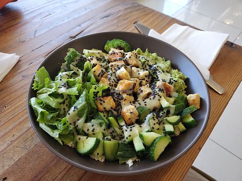 Keto Poke Bowl with Marinated Tempeh at Prana Mercado Organico - Blvd Aqua Caliente in Tijuana