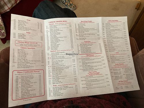 Menu at Peking & Tokyo in Woodstock