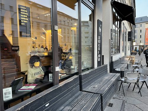 window  at St. Oberholz in Berlin