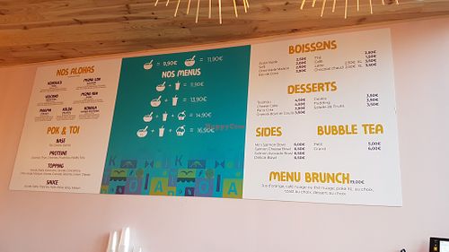 Menu at Pokaloha in Saint-ouen-sur-seine