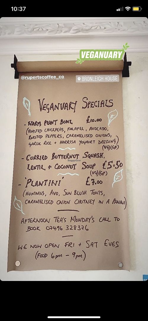 Rupert’s Coffee #Veganuary menu ♥️ #Veganuary at Rupert's Coffee Co. in Port Talbot