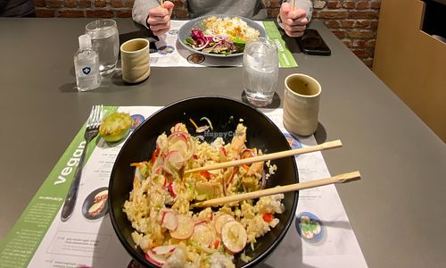 Vegan jackfruit curry and vegatsu curry. at Wagamama in Telford