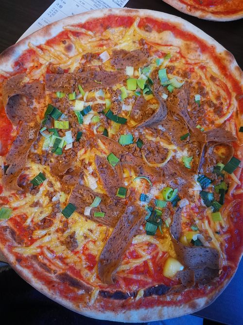 Vegan Mix Pizza at Fredhälls Källare in Stockholm