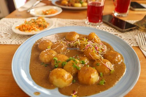 mushroom sauce with kluski at Pod Przykrywką in Wroclaw