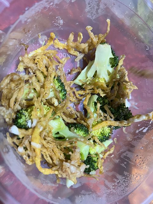 Pardon these pics- they were quickly consumed. Broccoli mushroom   at Superior Green Vegetarian 御素缘 in Northeast Singapore