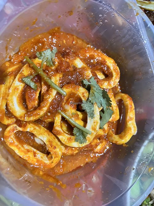 Sambal sotong… so spicy!  at Superior Green Vegetarian 御素缘 in Northeast Singapore