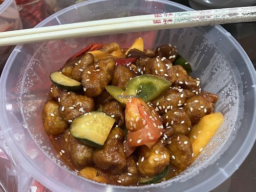 Sweet sour pork 8/10  at Superior Green Vegetarian 御素缘 in Northeast Singapore