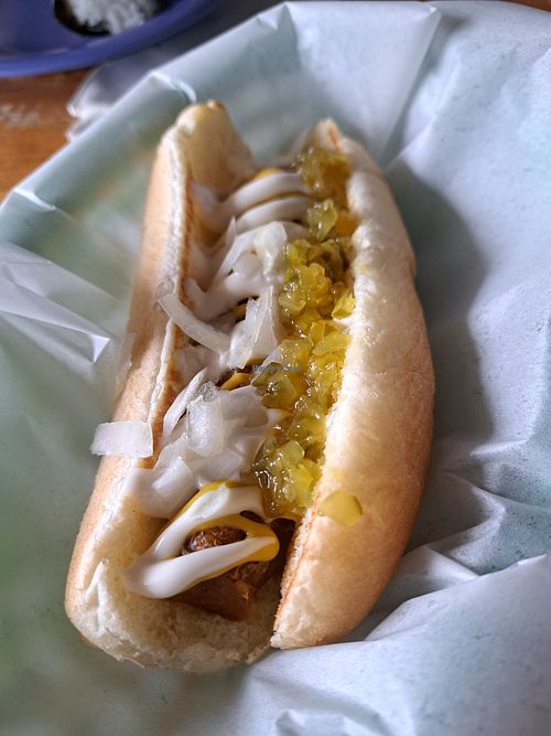 Vegan hot dog at Ma'alea General Store in Wailuku